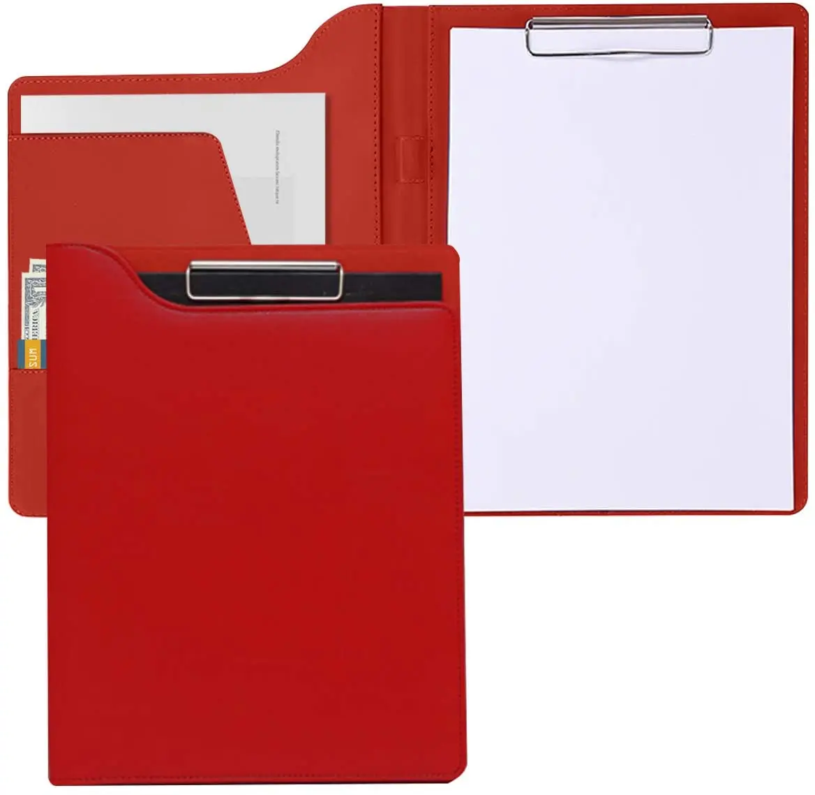Leather Matte File Folder/Folder With A4 Size Writing Pad Splint, Document/Ticket Holder Cover And Pencil/Card Holder (Red)
Leather Matte File Folder/Folder With A4 Size Writing Pad Splint, Document/Ticket Holder Cover And Pencil/Card Holder (Red)
