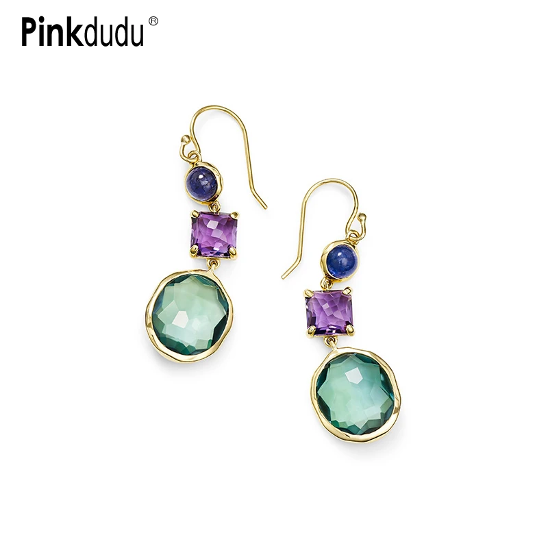 Pinkdudu New Fashion Geometric Amethyst Dangle Earrings Alloy Gold Plated Long Drop Earrings for Women Jewelry Gifts PD442
Pinkdudu New Fashion Geometric Amethyst Dangle Earrings Alloy Gold Plated Long Drop Earrings for Women Jewelry Gifts PD442