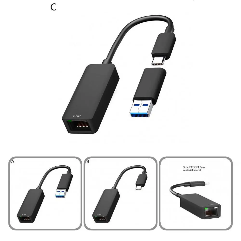 Сетевой адаптер компактная Удобная широкая совместимость USB/Type-C от 3,1 до 2,5 Гбит/с интернет-адаптер
Сетевой адаптер компактная Удобная широкая совместимость USB/Type-C от 3,1 до 2,5 Гбит/с интернет-адаптер