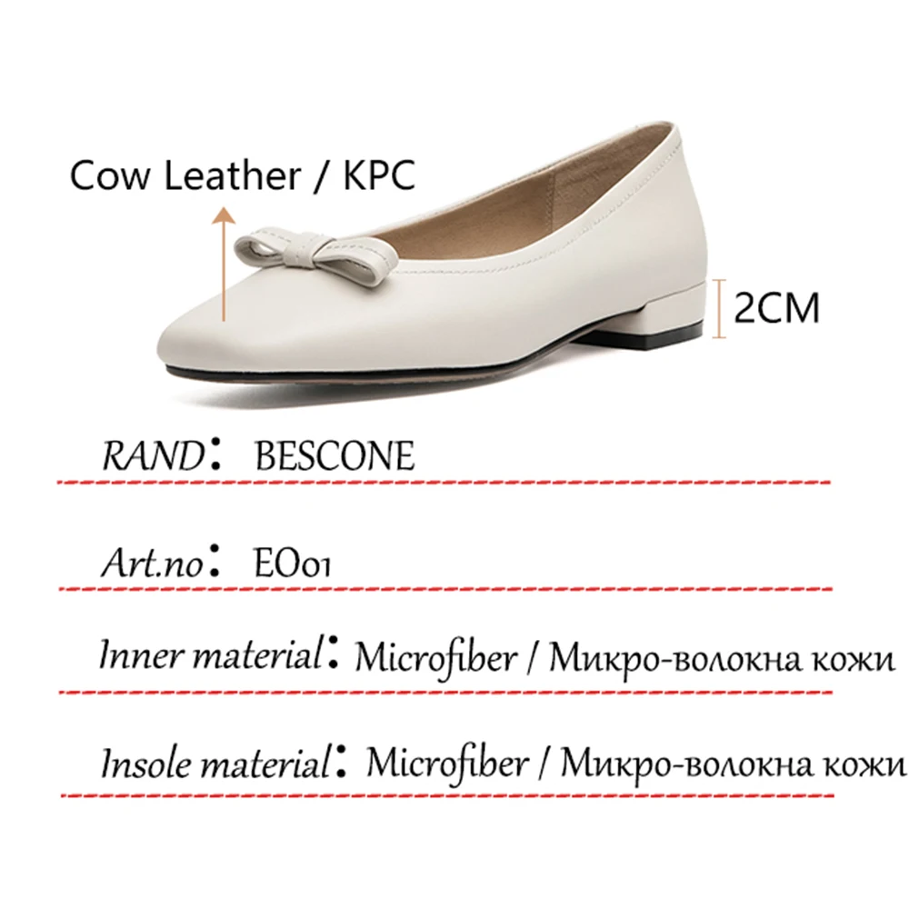 BESCONE Women Shoes New Spring Casual Butterfly-Knot Genuine Leather Shoes Square Toe Shallow Comfort Fashion Lady Flats EO01
BESCONE Women Shoes New Spring Casual Butterfly-Knot Genuine Leather Shoes Square Toe Shallow Comfort Fashion Lady Flats EO01