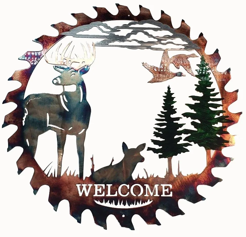 Wall Deer Metal Wall Art Forest Tree Sculpture Wall Art Decor for Indoor Outdoor Elk Saw Blade Hanging Home Deocr 11.8inches
Wall Deer Metal Wall Art Forest Tree Sculpture Wall Art Decor for Indoor Outdoor Elk Saw Blade Hanging Home Deocr 11.8inches