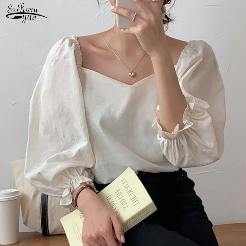 Blusa Casual Women Tops and Blouse 2021 Fashion Korean Blouse Women Sexy Puff Sleeve Autumn Shirts Chic New Lady Clothing 10165
Blusa Casual Women Tops and Blouse 2021 Fashion Korean Blouse Women Sexy Puff Sleeve Autumn Shirts Chic New Lady Clothing 10165