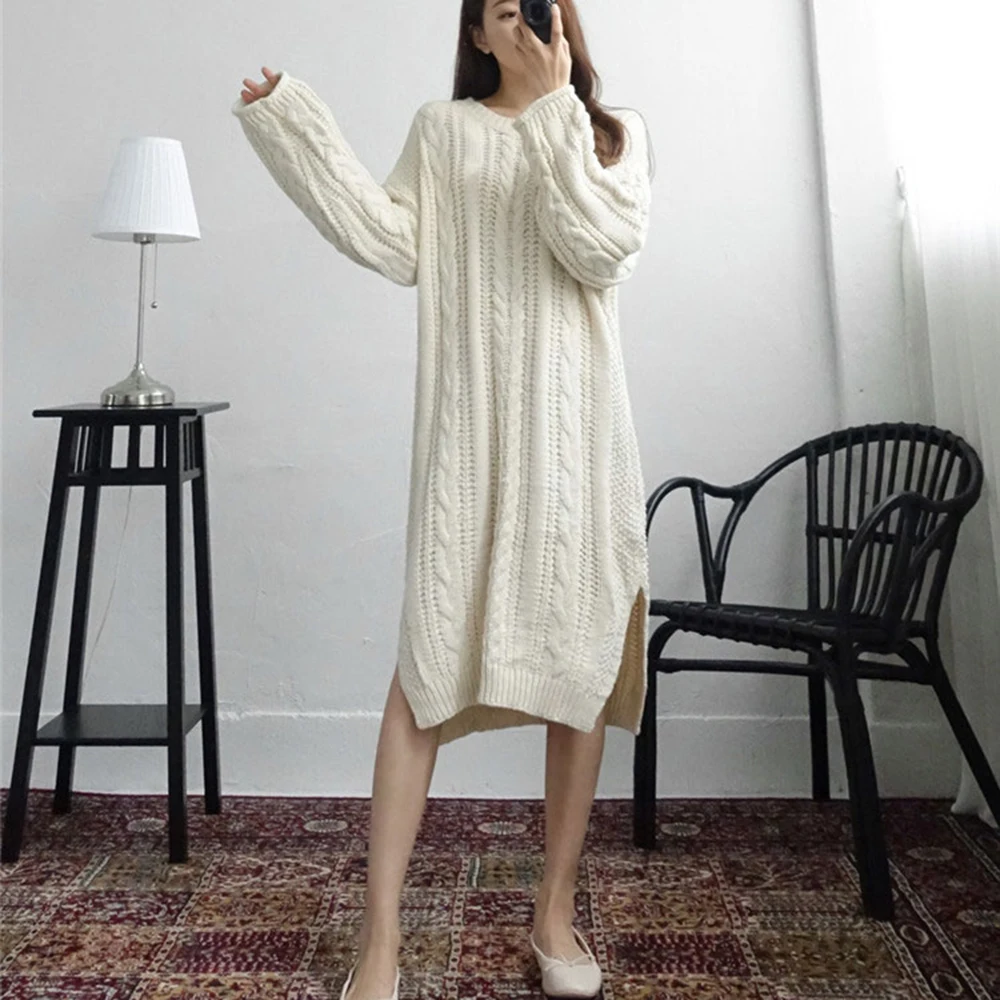 Dress 2021 Autumn Winter New Solid Color Korean Fashion Simplicity Womens Knitting Pullover Loose Casual Round Neck Long Sleeve
Dress 2021 Autumn Winter New Solid Color Korean Fashion Simplicity Womens Knitting Pullover Loose Casual Round Neck Long Sleeve