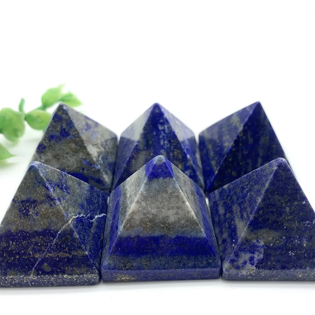 

30mm Natural Blue Lapis Lazuli Stone Quartz Crystal Pyramid Reiki Energy Tower Home Ornaments Healing Decoration Stones