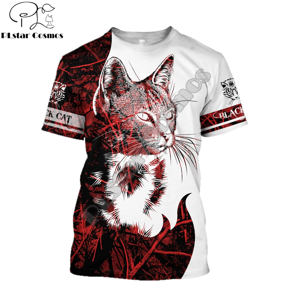 

Hunting tattoo cat 3D Printed Men t shirt Harajuku Short sleeve Tshirt summer street Unisex tshirt tops Drop shipping DX-2