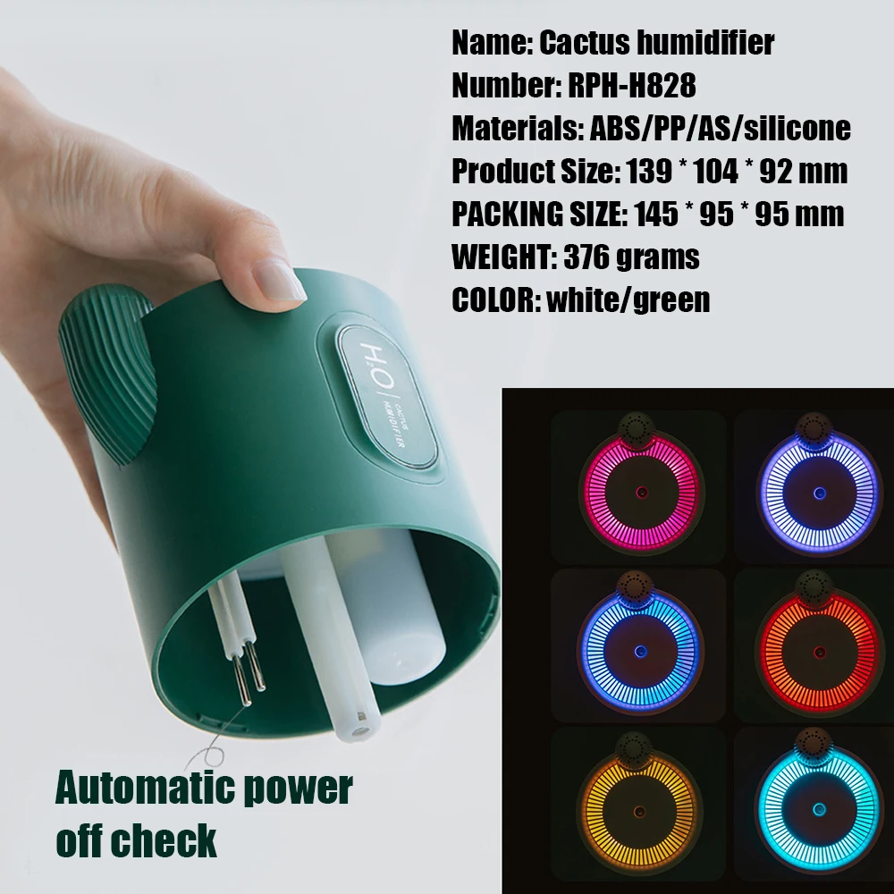 330ML Wireless Cactus Air Humidifier Rechargeable Humidifier Aromatherapy Diffuser Oils Air humidifiers for bedroom
330ML Wireless Cactus Air Humidifier Rechargeable Humidifier Aromatherapy Diffuser Oils Air humidifiers for bedroom