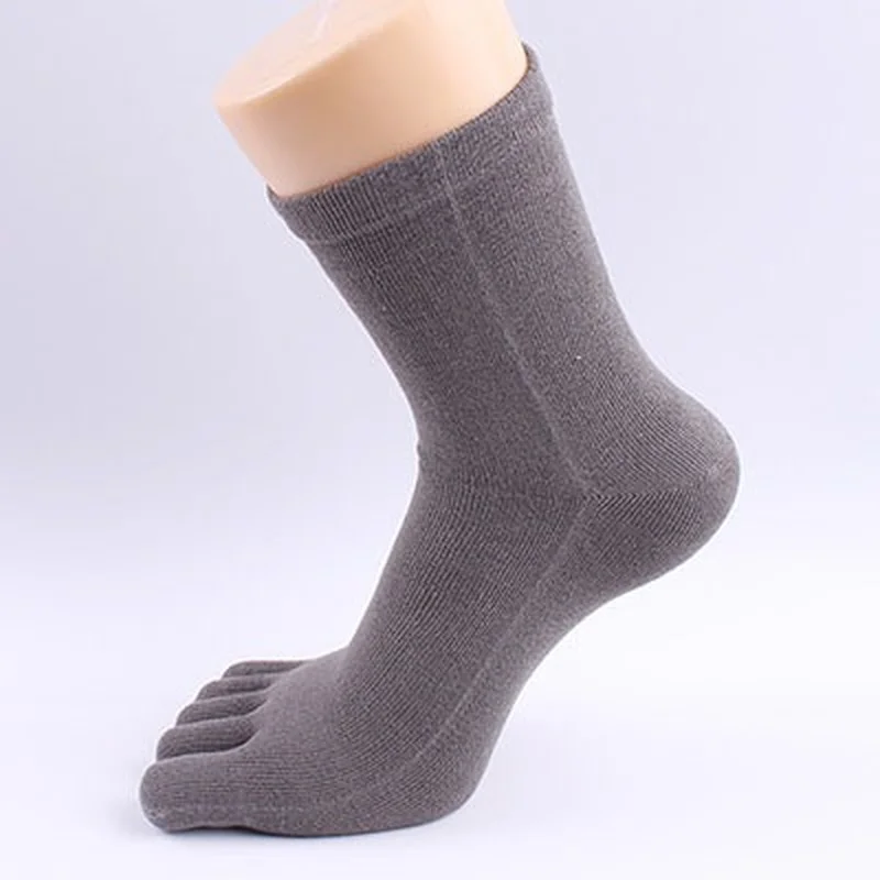 

Женские весенне-осенние однотонные хлопковые носки с пальцами, кожаные Дышащие носки с пятью пальцами, женские повседневные носки средней ...