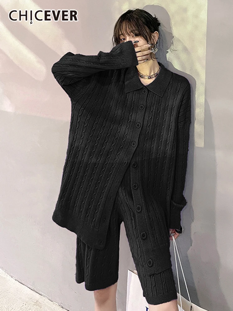 CHICEVER милые Повседневные вязаные комплекты из двух предметов для женщин, свободные свитера с отворотом и длинными рукавами, простые шорты, ж...
CHICEVER милые Повседневные вязаные комплекты из двух предметов для женщин, свободные свитера с отворотом и длинными рукавами, простые шорты, ж...