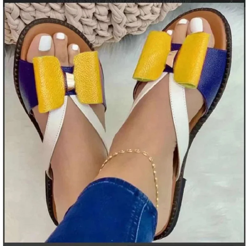 Women Shoes 2021 new Summer Women Fashion Flat sandalias Bowknot Large Size Sandals Slippers PU Beach Outdoor Slides Cheaper
Women Shoes 2021 new Summer Women Fashion Flat sandalias Bowknot Large Size Sandals Slippers PU Beach Outdoor Slides Cheaper