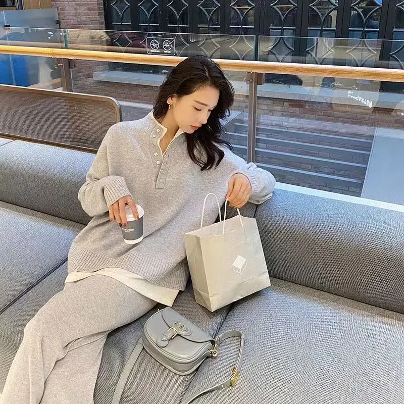 Retro knitted sportswear suit autumn and winter sweater + wide leg pants net red two-piece female fashion women's clothing
Retro knitted sportswear suit autumn and winter sweater + wide leg pants net red two-piece female fashion women's clothing