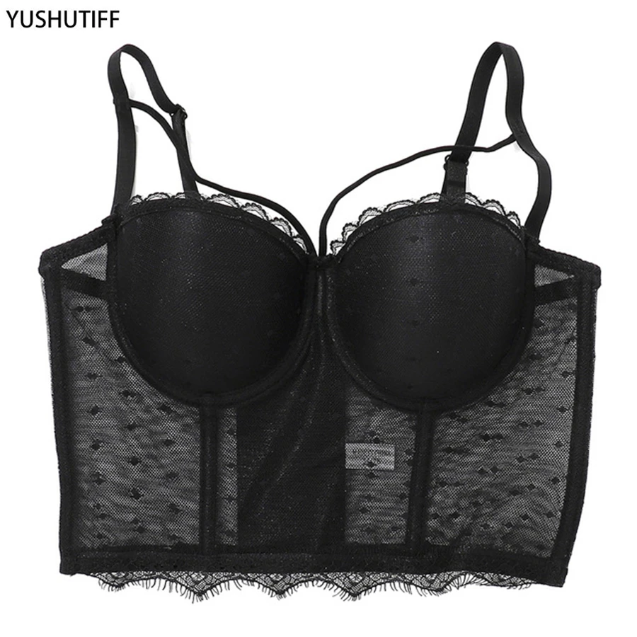See Through Sexy Fashion Crop Top With Built in Bra Women Mesh Lace Cropped Female Ladies Corset Tops To Wear Out Push Up Chest
See Through Sexy Fashion Crop Top With Built in Bra Women Mesh Lace Cropped Female Ladies Corset Tops To Wear Out Push Up Chest