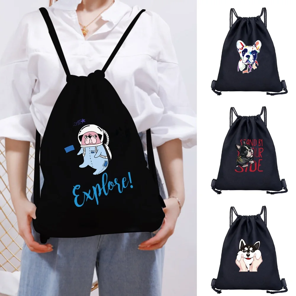 Gym Bag Canvas Drawstring Sports Backpack , Dog Printing Bags Female Portable Backpack Fashion Shopping Girl Storage Backpack
Gym Bag Canvas Drawstring Sports Backpack , Dog Printing Bags Female Portable Backpack Fashion Shopping Girl Storage Backpack