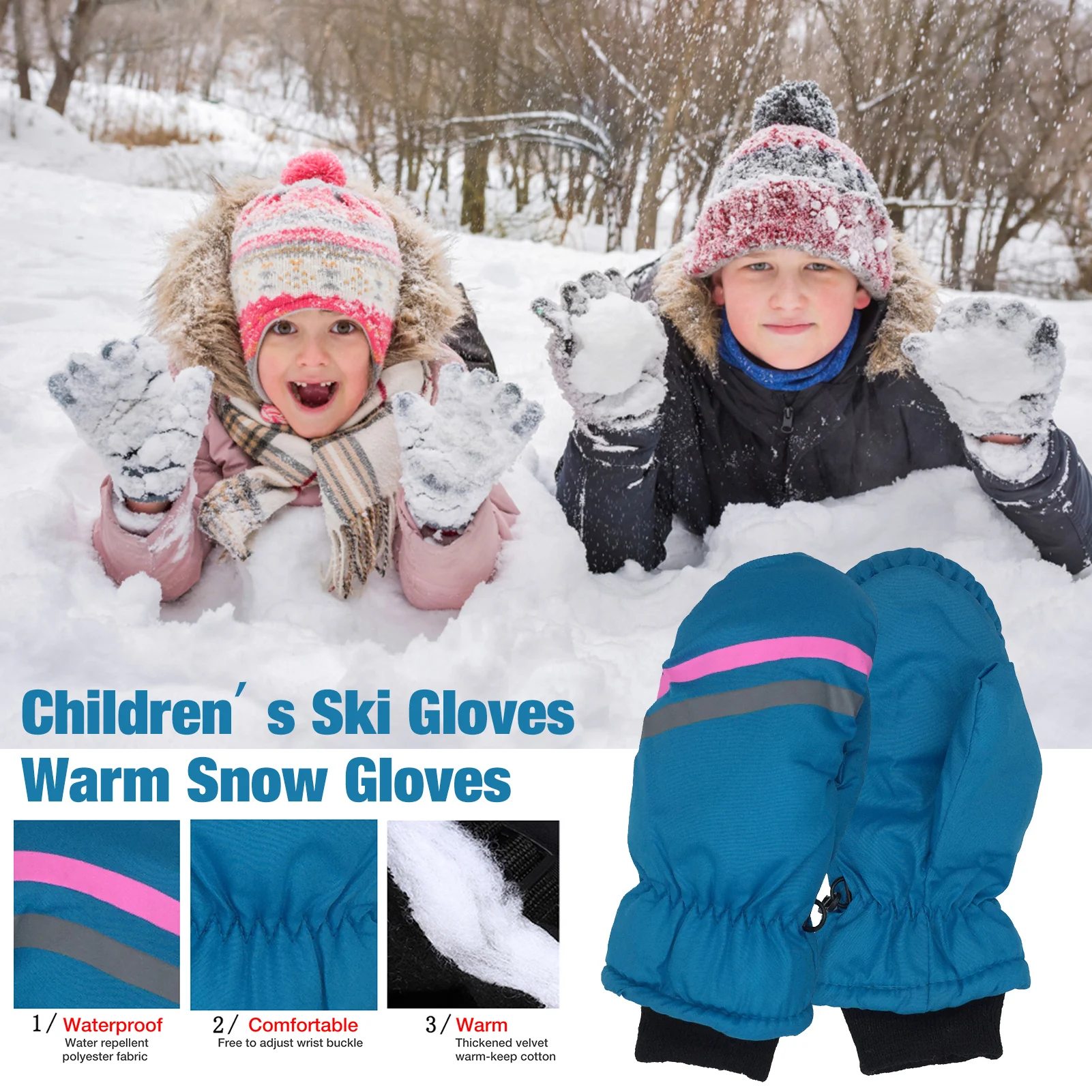 2021 Winter Outdoor Sports Essential Warm Gloves 3-12 years Children Ski Gloves Windproof And Waterproof Three-layer Warm Gloves
2021 Winter Outdoor Sports Essential Warm Gloves 3-12 years Children Ski Gloves Windproof And Waterproof Three-layer Warm Gloves