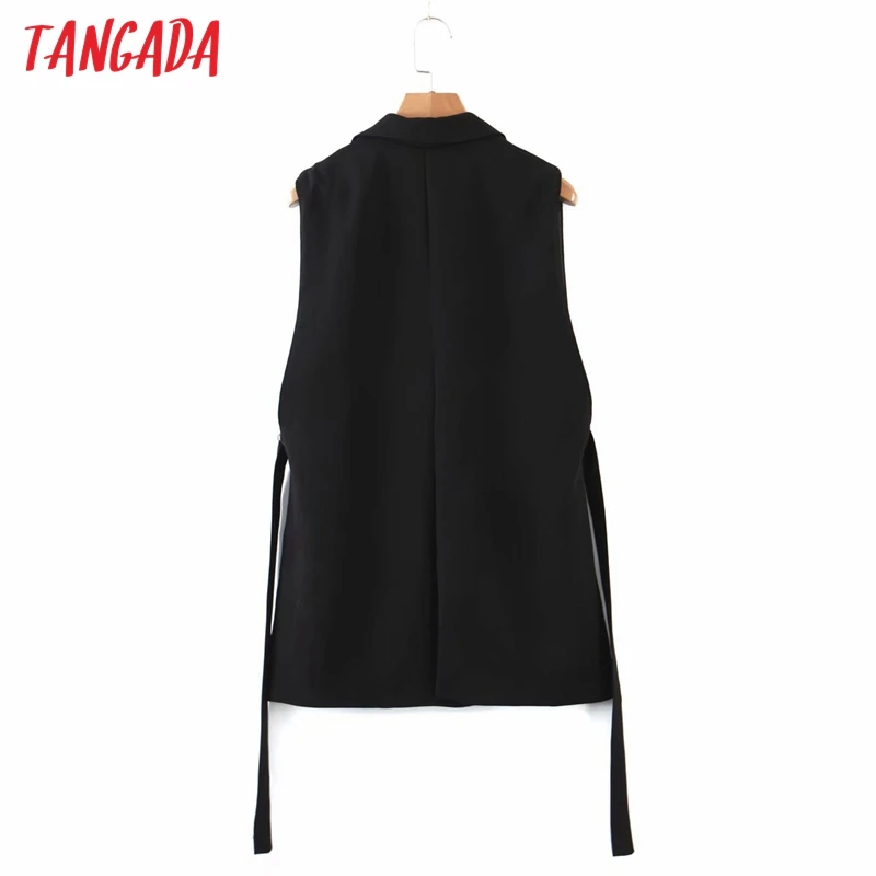 Tangada Women Black Sleeveless Vest Jacket Office Ladies Wear Casual Suit Waistcoat Pockets Outwear Tops QD10 
Tangada Women Black Sleeveless Vest Jacket Office Ladies Wear Casual Suit Waistcoat Pockets Outwear Tops QD10