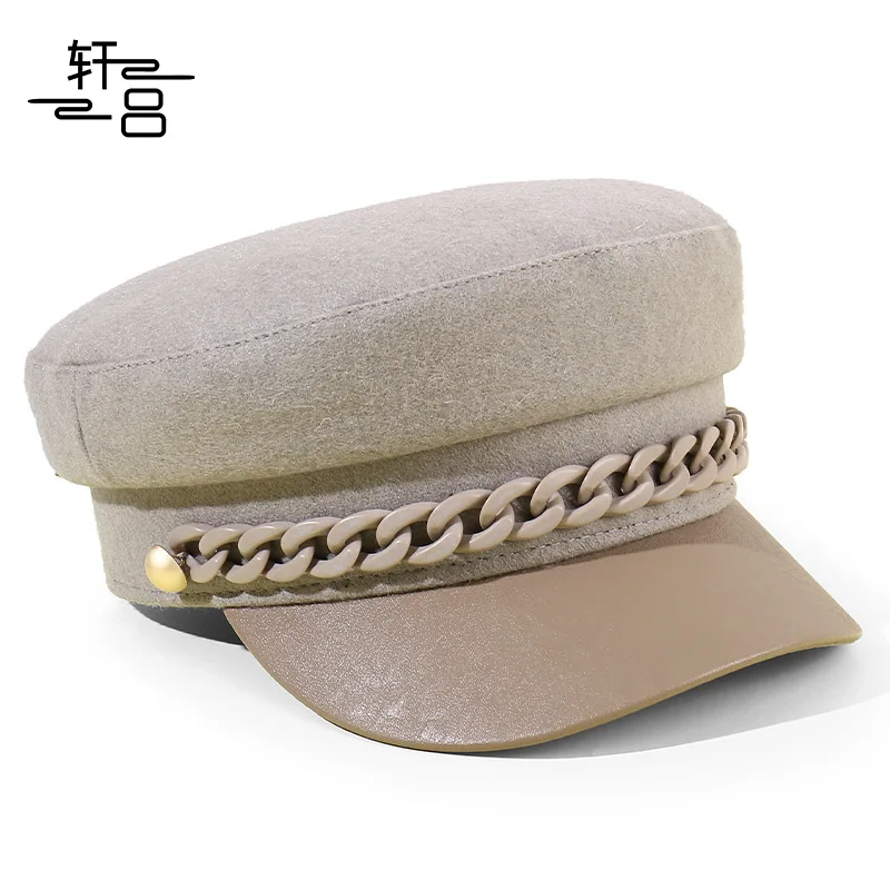 Hat Female Autumn and Winter New Solid Color Short Brim Flat Top Hat Fashion Versatile Wool Shade Warm NAVY HAT
Hat Female Autumn and Winter New Solid Color Short Brim Flat Top Hat Fashion Versatile Wool Shade Warm NAVY HAT