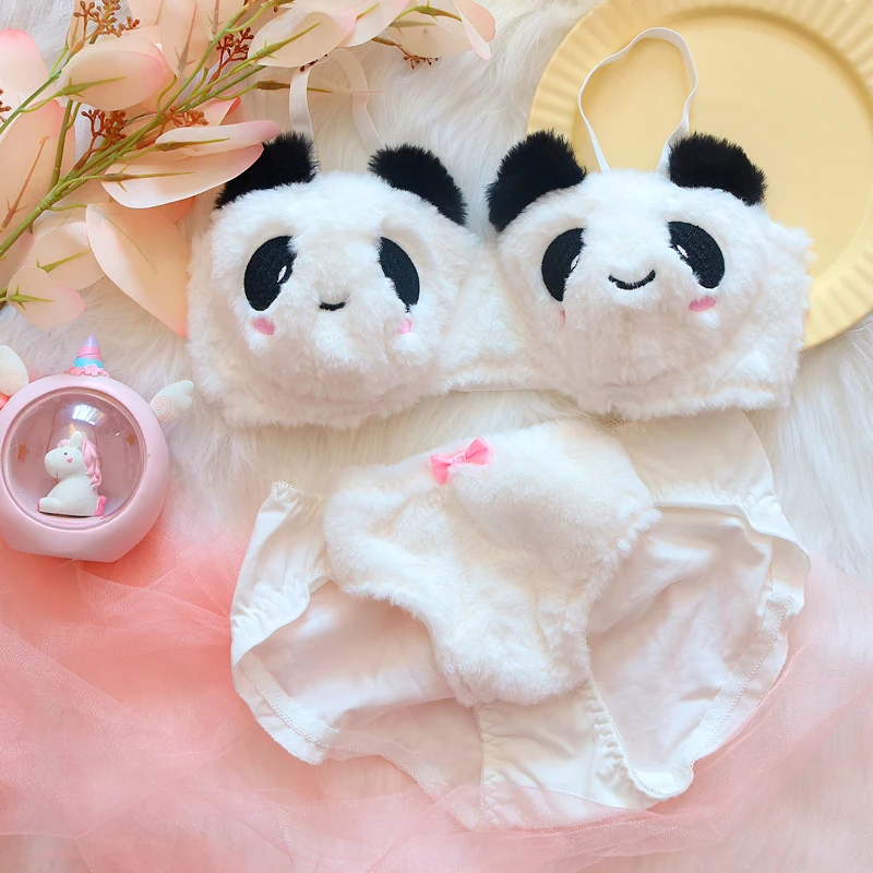 Lolita Girl Kawaii Bra and Panty Set Soft Girl Panda Cosplay Winter Cat Push Up Bra Conjunto Lenceria Mujer Women Sweet Intimate
Lolita Girl Kawaii Bra and Panty Set Soft Girl Panda Cosplay Winter Cat Push Up Bra Conjunto Lenceria Mujer Women Sweet Intimate