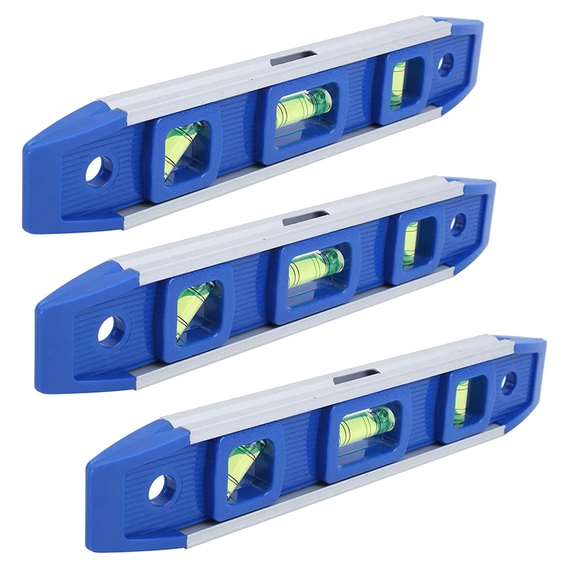 3Pcs Magnetic Torpedo Level 230mm Spirit Level Three Bubble Portable Durable for Technicians Electricians to Make Marks
3Pcs Magnetic Torpedo Level 230mm Spirit Level Three Bubble Portable Durable for Technicians Electricians to Make Marks