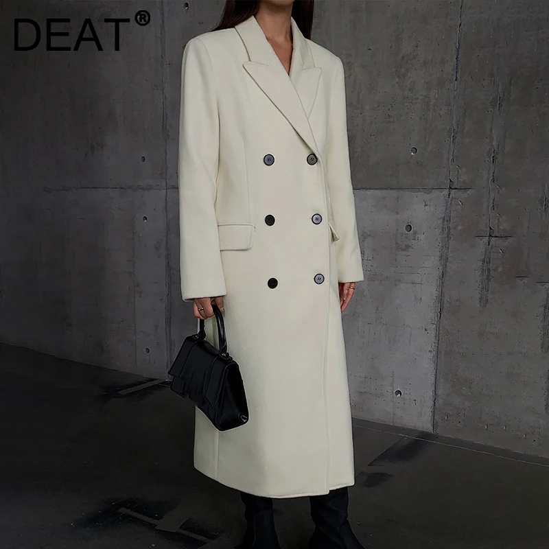 DEAT Medium And Long Woolen Coat 2021 New Loose Fashion Temperament Double Breasted Autumn And Winter Solid Color 7Z352
DEAT Medium And Long Woolen Coat 2021 New Loose Fashion Temperament Double Breasted Autumn And Winter Solid Color 7Z352