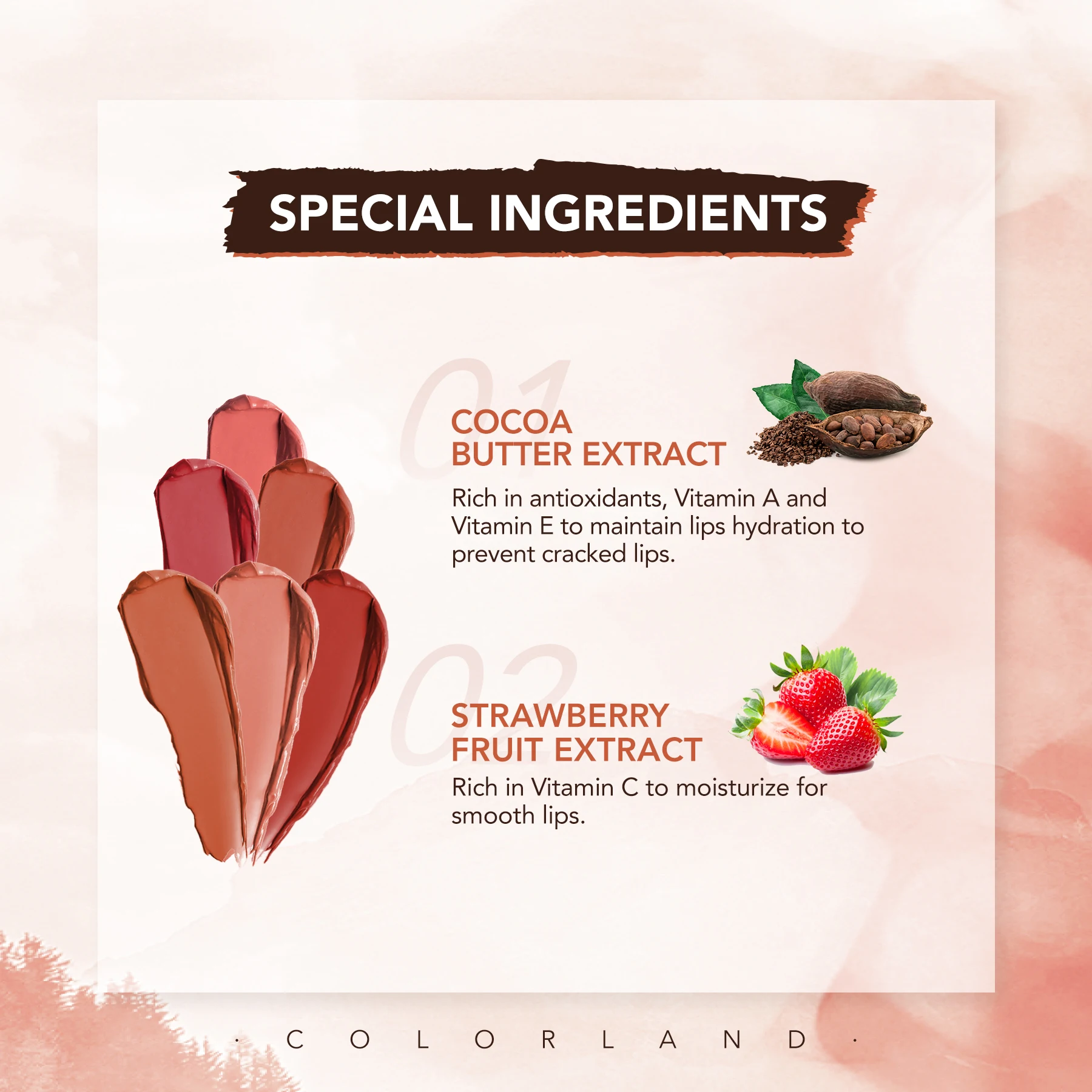 YOU Colorland Powder Mousse Lipstick Waterproof Nutritious Moisture Lip Gloss 24h Lasting Lip Glaze Lip Tint Makeup Cosmetics
YOU Colorland Powder Mousse Lipstick Waterproof Nutritious Moisture Lip Gloss 24h Lasting Lip Glaze Lip Tint Makeup Cosmetics