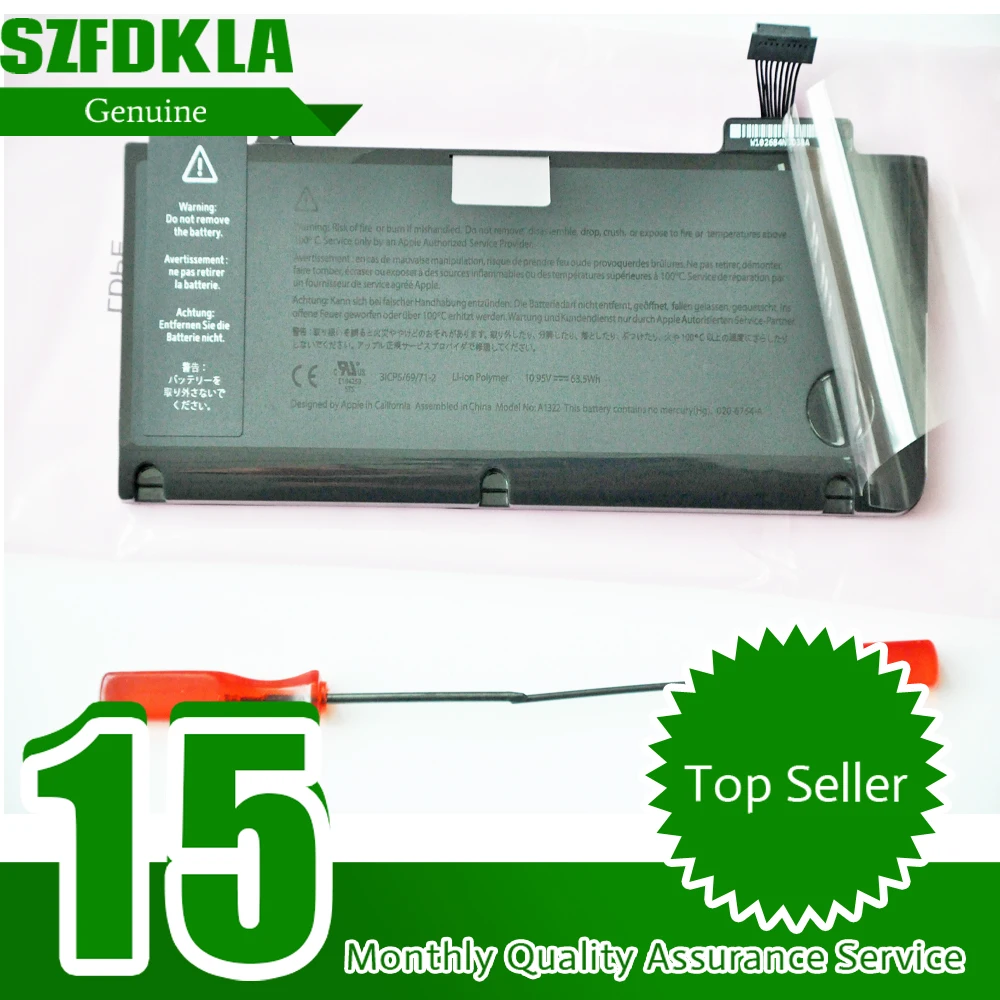 SZFDKLA 10.95V 63.5Wh New Genuine A1322 A1278 Battery For Apple 13' MB990 */A 13' MB990CH 13' MB990J 13' MB990LL 13' MB990TA
SZFDKLA 10.95V 63.5Wh New Genuine A1322 A1278 Battery For Apple 13' MB990 */A 13' MB990CH 13' MB990J 13' MB990LL 13' MB990TA