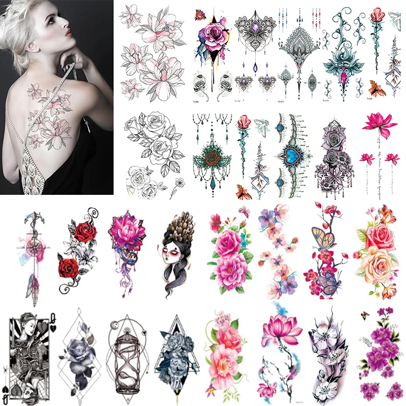 10pcs Sexy Flower Temporary Tattoos for Women Body Art Arm Chest Painting Legs Tattoos Sticker Fake Waterproof Tattoos
10pcs Sexy Flower Temporary Tattoos for Women Body Art Arm Chest Painting Legs Tattoos Sticker Fake Waterproof Tattoos