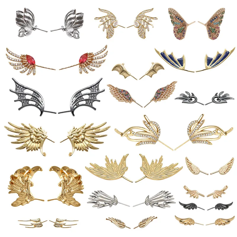 Copper Plated Real Gold A Piao Witch Baroque Pearl Elf Angel Demon Wings Party Gift Stud Earrings Handmade DIY Basic Accessories
Copper Plated Real Gold A Piao Witch Baroque Pearl Elf Angel Demon Wings Party Gift Stud Earrings Handmade DIY Basic Accessories