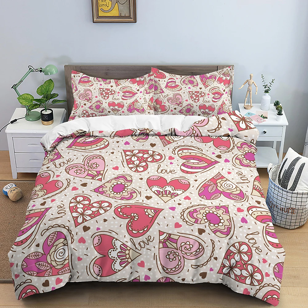 Love Heart Pattern Bedding Set Bedclothes Duvet Cover King/Queen Size Soft Comforter for Kids Home Textile
Love Heart Pattern Bedding Set Bedclothes Duvet Cover King/Queen Size Soft Comforter for Kids Home Textile