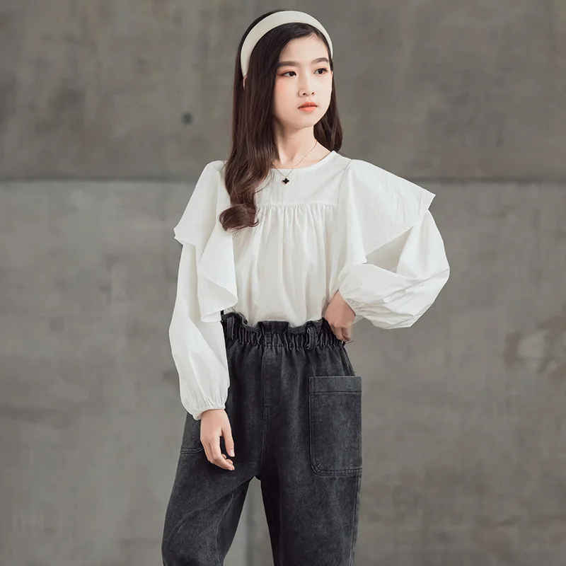 Big Girls White Loose Shirts Long Sleeve Cotton Elegant Blouse for 10 12 13 14 15 years Spring Autumn Teen Girls Tops
Big Girls White Loose Shirts Long Sleeve Cotton Elegant Blouse for 10 12 13 14 15 years Spring Autumn Teen Girls Tops