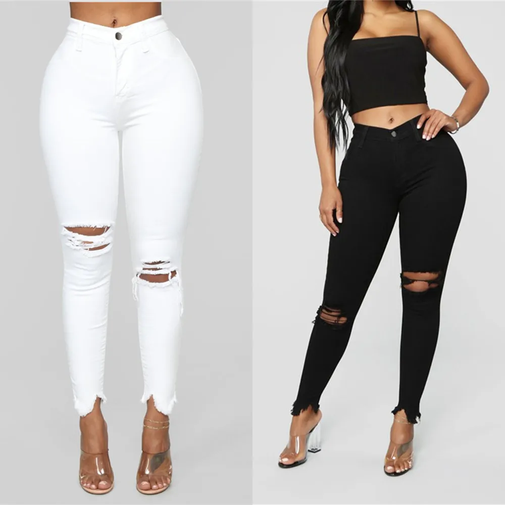 Summer New Solid Color Trousers Ripped Jeans for Women Jeans for Women Ripped Jeans
Summer New Solid Color Trousers Ripped Jeans for Women Jeans for Women Ripped Jeans