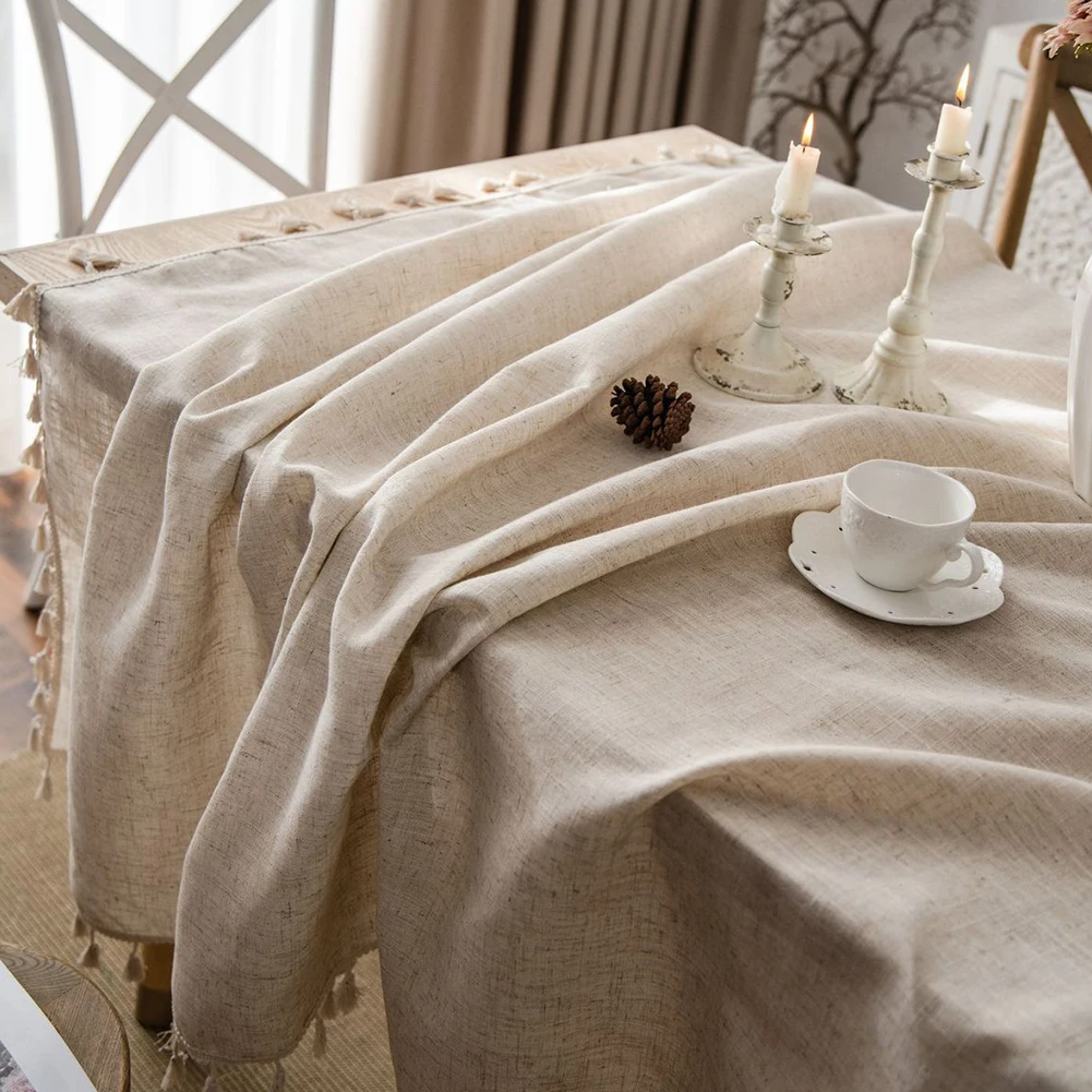 Rectangular Tablecloth Linen Tassel Table Cover Simple Style Tabletop Decoration for Kitchen Party Dining Room
Rectangular Tablecloth Linen Tassel Table Cover Simple Style Tabletop Decoration for Kitchen Party Dining Room