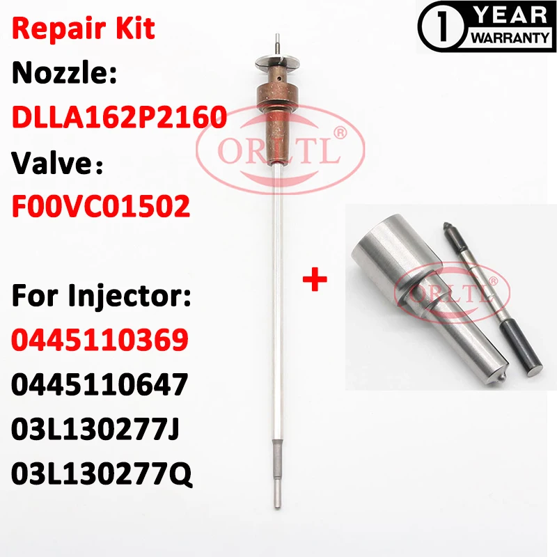 Injector Repair Kits Valve F00VC01502 F00VC01517 Nozzle DLLA162P2160 0433172160 0 433 172 160 For Injection 0445110369
Injector Repair Kits Valve F00VC01502 F00VC01517 Nozzle DLLA162P2160 0433172160 0 433 172 160 For Injection 0445110369