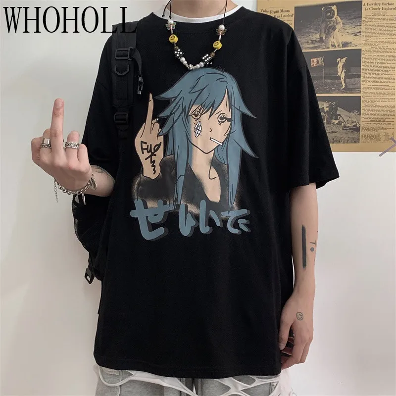Vintage Anime Cartoon Harajuku T Shirt Women Clothes Gothic Tshirt Streetwear Print Man Couples Loose Tops Summer Black T-shirt
Vintage Anime Cartoon Harajuku T Shirt Women Clothes Gothic Tshirt Streetwear Print Man Couples Loose Tops Summer Black T-shirt