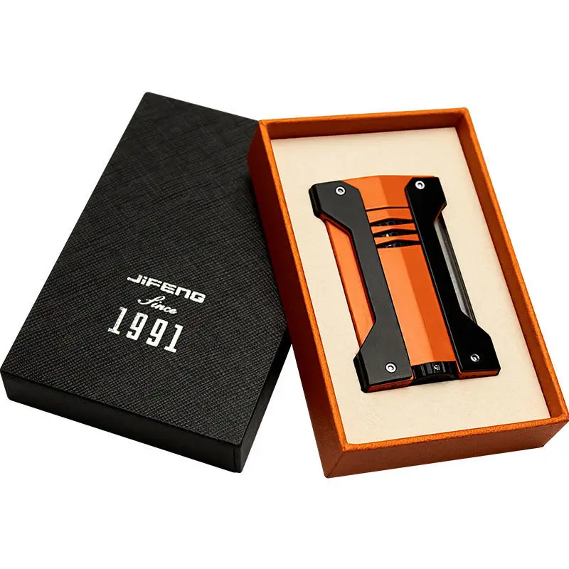 Cigar lighter windproof direct impact metal stainless steel portable cigar electronic cigarette lighter gift box packaging
Cigar lighter windproof direct impact metal stainless steel portable cigar electronic cigarette lighter gift box packaging