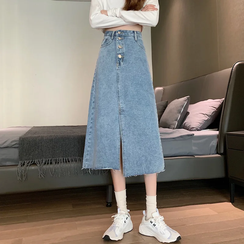 Raw Edge Slit Irregular High Waist A-line Skirt Simple Versatile Student Slim Street Style Denim Skirt 2022 Spring New Das Kleid
Raw Edge Slit Irregular High Waist A-line Skirt Simple Versatile Student Slim Street Style Denim Skirt 2022 Spring New Das Kleid