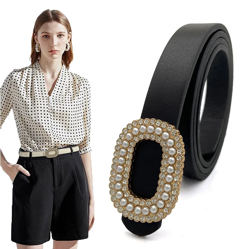 Fashion Women's PU Belt Multi-color Rhinestone Pearl Buckle Waist Luxury Design Ladies Dress Jeans Girdle Decoration Waistband
Fashion Women's PU Belt Multi-color Rhinestone Pearl Buckle Waist Luxury Design Ladies Dress Jeans Girdle Decoration Waistband