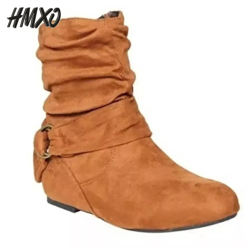 Женские короткие сапоги HMXO в британском стиле с пряжкой на плоской подошве, Замшевые Зимние Теплые повседневные женские сапоги на молнии с ...
Женские короткие сапоги HMXO в британском стиле с пряжкой на плоской подошве, Замшевые Зимние Теплые повседневные женские сапоги на молнии с ...