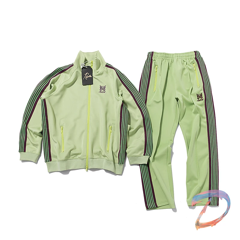 Men's Women's Clothes Needles Suit Striped Ribbon Butterfly Embroidery Jacket Sportswear Pants Oversize AWGE Green Casual Suit
Men's Women's Clothes Needles Suit Striped Ribbon Butterfly Embroidery Jacket Sportswear Pants Oversize AWGE Green Casual Suit