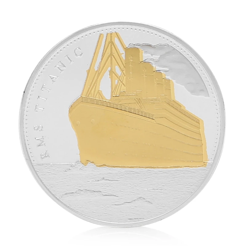 Памятная монета золотистого и серебристого цвета RMS Титаник | Дом сад