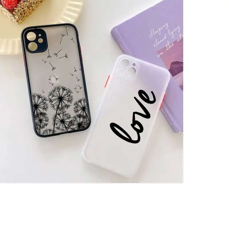 Dandelion Feather Text Phone Case Clear matte transparent For white iPhone 7 8 x xs xr 11 12 pro plus max mini Funda
Dandelion Feather Text Phone Case Clear matte transparent For white iPhone 7 8 x xs xr 11 12 pro plus max mini Funda