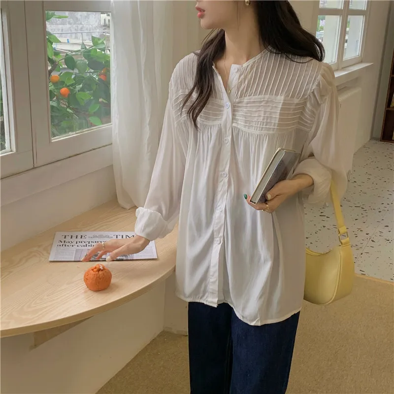 Kimotimo Shirts Women French O-neck Long Sleeve Blouse Tops Mujer 2021 Autumn Ins Design Loose Button Up Shirt Harajuku Blusas
Kimotimo Shirts Women French O-neck Long Sleeve Blouse Tops Mujer 2021 Autumn Ins Design Loose Button Up Shirt Harajuku Blusas