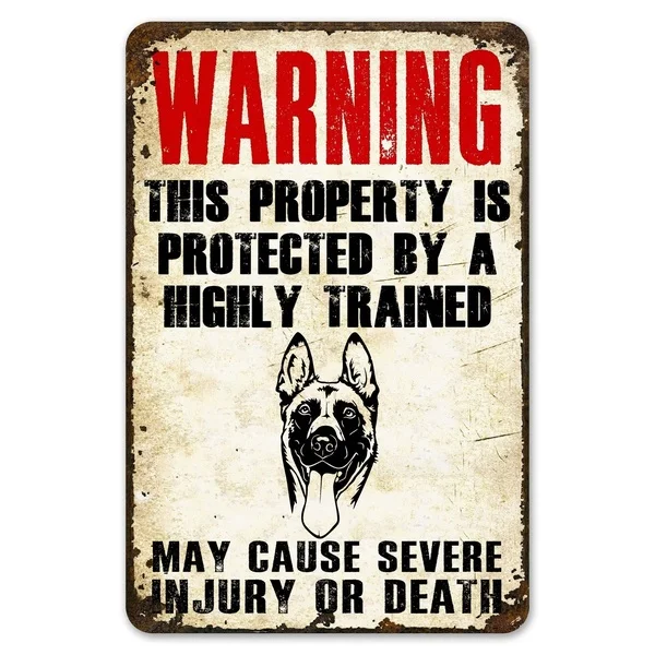 Warning This Property Is Protect By Belgian Malinois Dog Tin Sign Vintage Farm Decor Art Pet Lover Tin Metal Sign Zoo Bar 
Warning This Property Is Protect By Belgian Malinois Dog Tin Sign Vintage Farm Decor Art Pet Lover Tin Metal Sign Zoo Bar