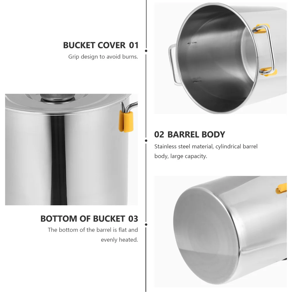 1Pc Stainless Steel Large Capacity Stockpot Brine Bucket with Lid (Silver)
1Pc Stainless Steel Large Capacity Stockpot Brine Bucket with Lid (Silver)