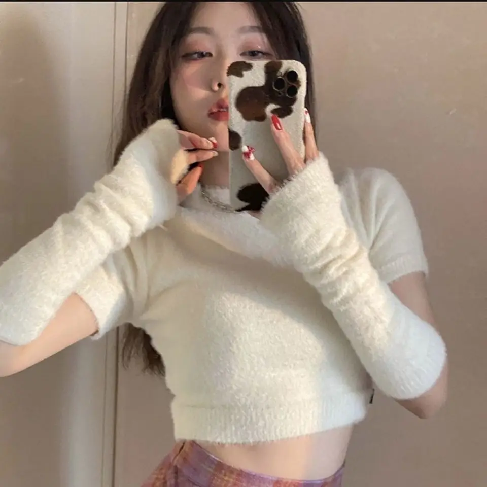 Women Sweater 2021 Spring Autumn Girls Korean Casual Short-Sleeve Half-High-Neck Western-Style Cropped Soft Waxy Pullover
Women Sweater 2021 Spring Autumn Girls Korean Casual Short-Sleeve Half-High-Neck Western-Style Cropped Soft Waxy Pullover