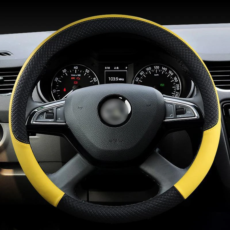Leather Car Steering Wheel Cover leather braid on the steering wheel for Skoda Superb 1 2 3 KODIAQ / KODIAQ GT Auto Accessories
Leather Car Steering Wheel Cover leather braid on the steering wheel for Skoda Superb 1 2 3 KODIAQ / KODIAQ GT Auto Accessories