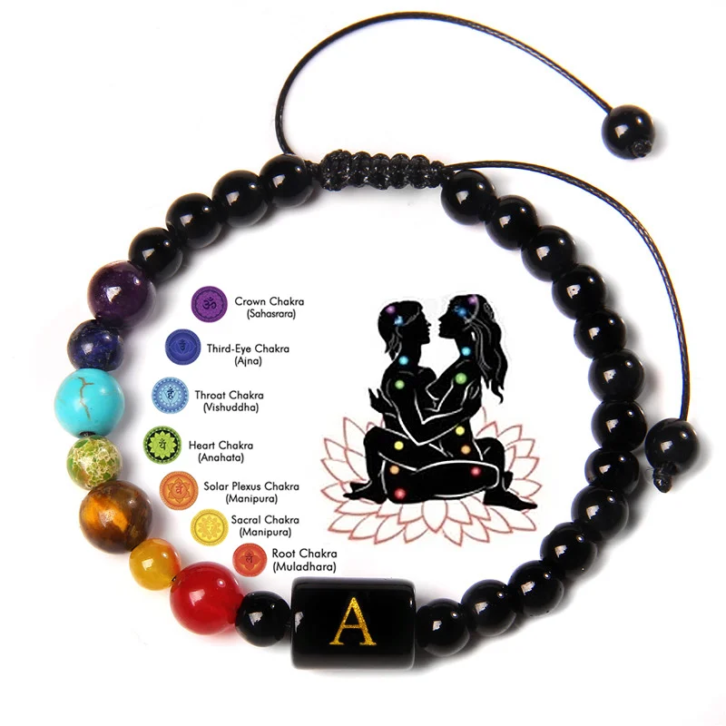 Men Bracelets Natural Turquois Tiger Eye Stone Beads 7 Chakra Bracelets Black Rope 26 Letters Charm Braid Bracelet Women Jewelry
Men Bracelets Natural Turquois Tiger Eye Stone Beads 7 Chakra Bracelets Black Rope 26 Letters Charm Braid Bracelet Women Jewelry