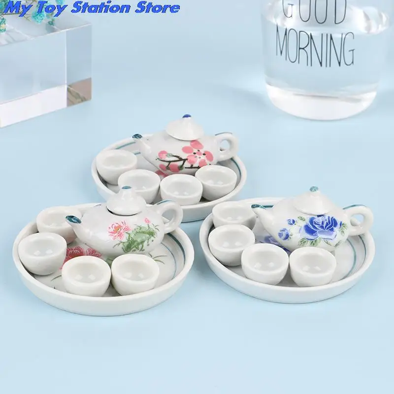 

6 шт./компл. 1/12 кукольный домик миниатюрная столовая посуда фарфоровый чайный набор чашки для посуды мебельный набор игрушек 1:12 > 6 лет керами...