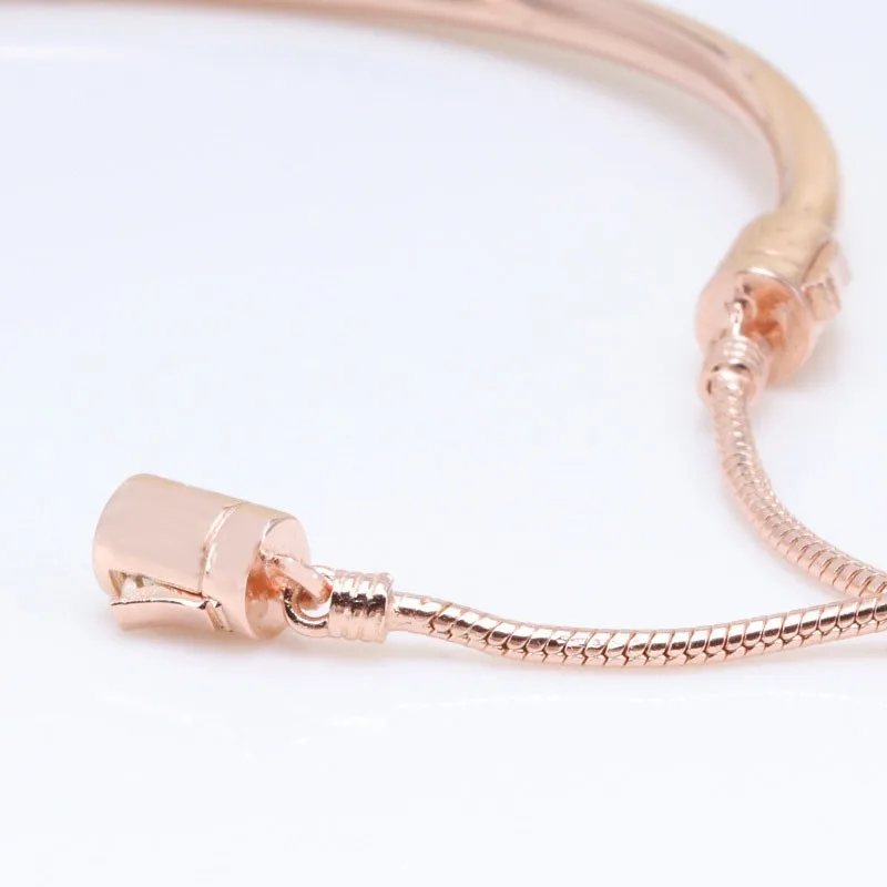 Original 925 Silver Classic Rose Gold Self Adjusting Sliding Pan Bracelet Fit European Charm Bracelets Women Jewelry
Original 925 Silver Classic Rose Gold Self Adjusting Sliding Pan Bracelet Fit European Charm Bracelets Women Jewelry