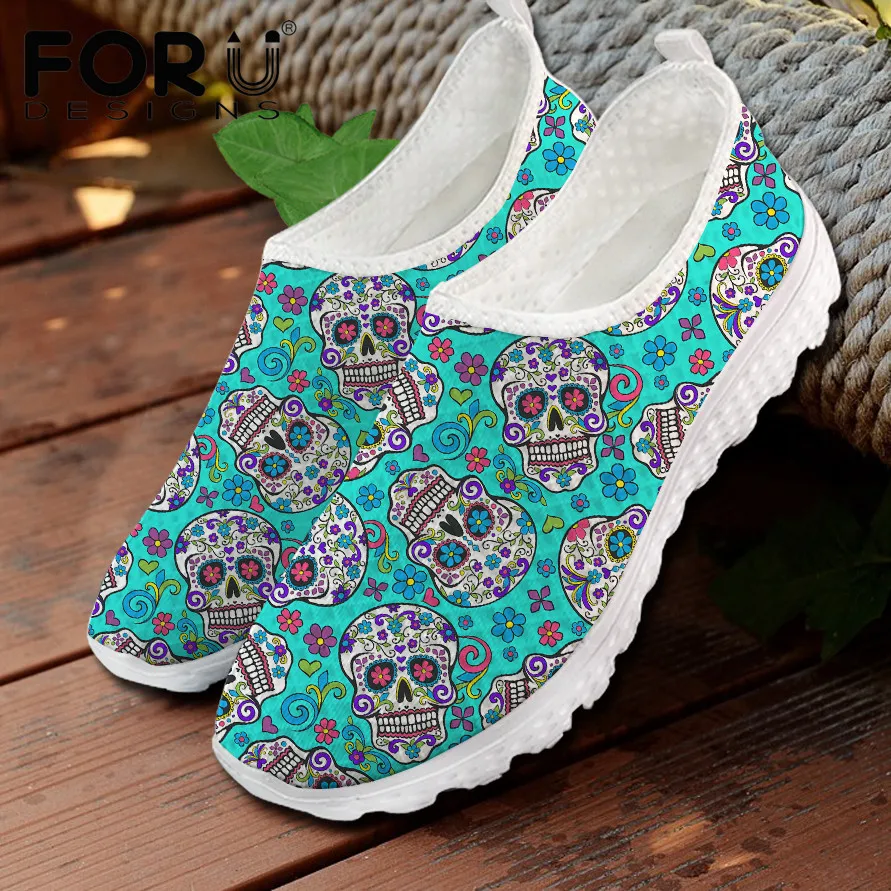 FORUDESIGNS Cool Style Gothic Skull Design Flats Shoes Fashion Female Breathable Air Mash Shoes Summer Light Sneakers Zapato
FORUDESIGNS Cool Style Gothic Skull Design Flats Shoes Fashion Female Breathable Air Mash Shoes Summer Light Sneakers Zapato