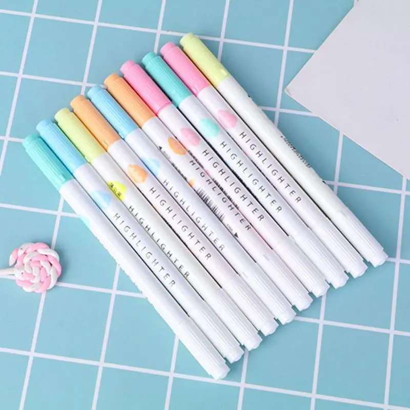 5Pcs Colorful Candy Color Double-end Highlighters Markers Fluorescent Milkliner Stationery Gift Q6PA
5Pcs Colorful Candy Color Double-end Highlighters Markers Fluorescent Milkliner Stationery Gift Q6PA