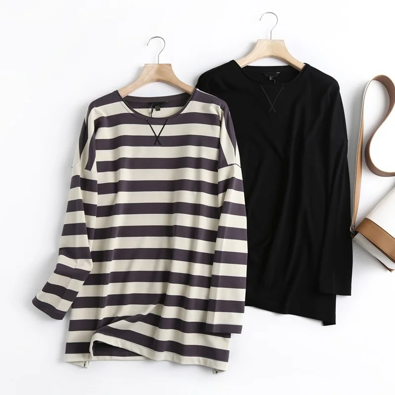 Spring Autumn Women's Fashion Loose Round Neck Striped T-shirt Base Long Sleeve Shirt Top
Spring Autumn Women's Fashion Loose Round Neck Striped T-shirt Base Long Sleeve Shirt Top